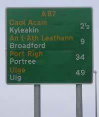 Gaelic Road Sign